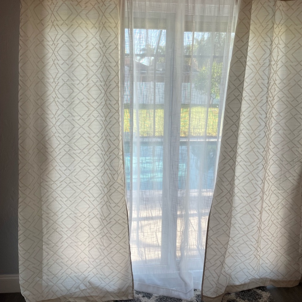 Elegant Cream Patterned Curtains